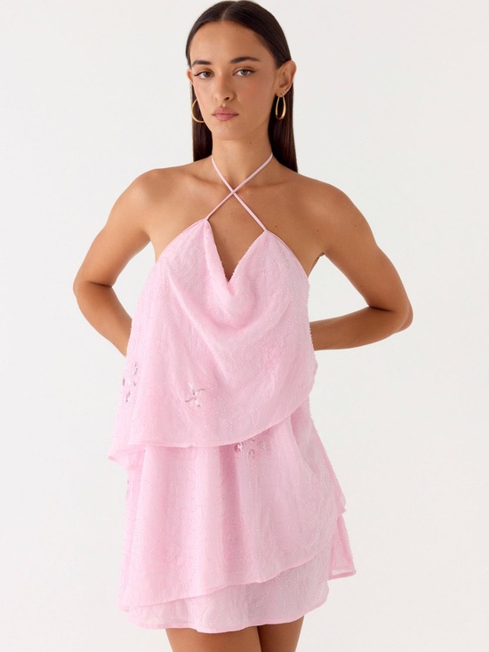 Peppermayo Dresses & Skirts - Peppermayo Pink Sequin-Embellished Mini Dress